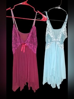 Clothes: Womens 2pc Open Front Baby Dolls (Medium/large)